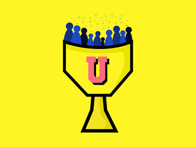 Upframe Trophy icon illustration shadow startup programme trophy upframe yellow