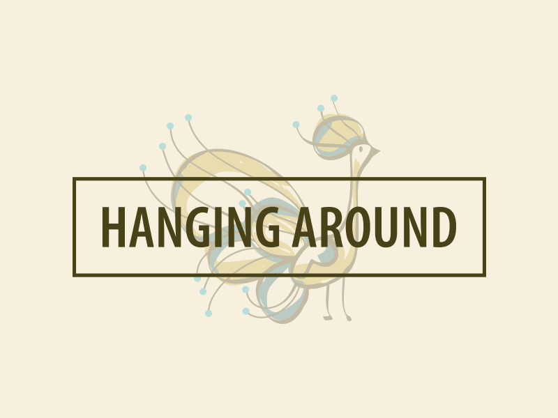 [Animated] Hanging Around Logo animated branding flower leaf lettering logo pattern peacock typography