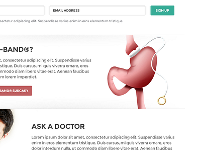 Stomach! gastric band landing page stomach