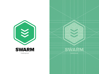 Swarm Media - Final Logo bee brand branding hive logo logo design media swarm