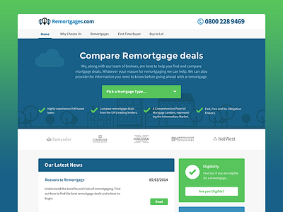 Remortgages.com Redesign adwords blue branding flat design green home house landing page logo mortgage ppc