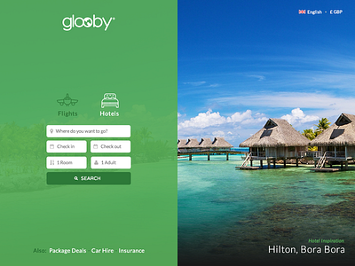 Glooby - Home Page flights form glooby hotel search startup travel