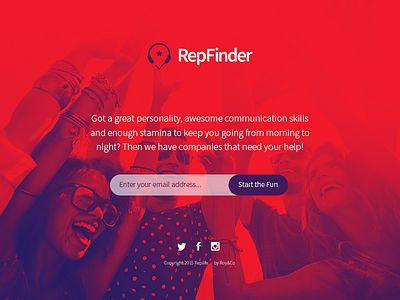 Rep Finder - Email Landing Page branding icon landing page location logo marker rep