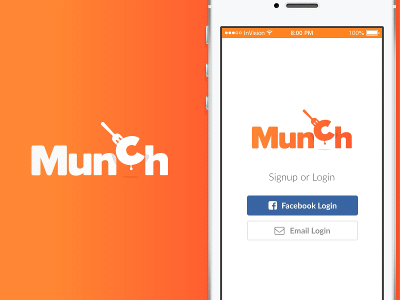 Munch WIP app brand branding food ios ui ux