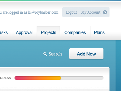 Document Approval Process admin area button logout menu navigation progress search user interface web design