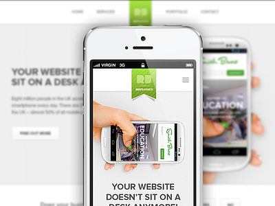 WIP B2B Portfolio Site app clean iphone mobile responsive