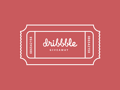 Dribble Invite Giveaway dribbble invite flat design invite red tag ticket