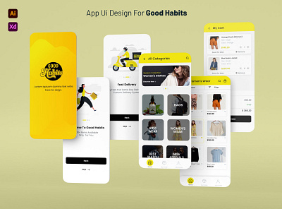 App UI Design ( Online Store) anymotions app clothes design goodhabbits online onlinestore store ui ux xd