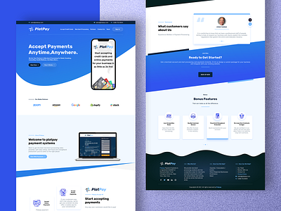 PlatPay - Digital Payment app landing page creative design payment ui webdesign