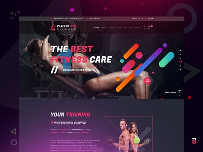 Perfect Gym Landing Page club fitness gym home landing news picture run ui ux