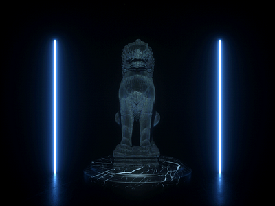 The statue cinema4d light material octane scan statue