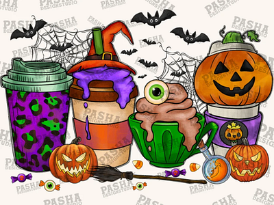 Halloween Coffee Drink Png 3d animation app branding design graphic design illustration logo motion graphics ui vector