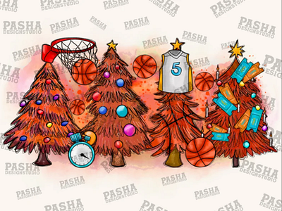 Christmas Trees Png, Basketball Christmas Trees