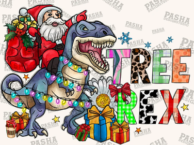 Tree Rex Png, Christmas, Dinosaur Christmas PNG