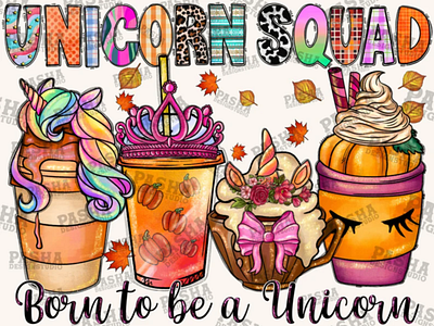 Unicorn Squad Born To Be a Unicorn Png 3d animation app branding design graphic design illustration logo ui vector