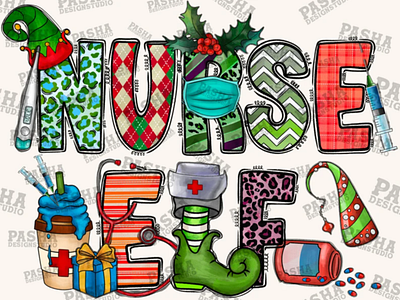 Nurse Elf Png,Christmas, Sublimation Design