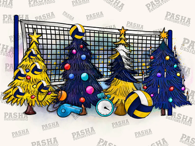 Christmas Trees Png, Volleyball Christmas Trees