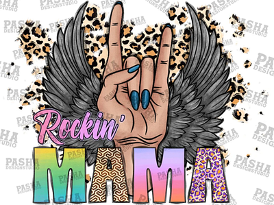 Rockin' Mama Png, Leopard, Western, Mama Png 3d animation app branding design graphic design illustration logo ui vector