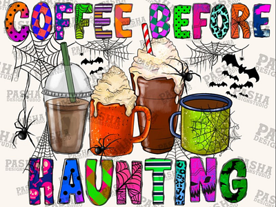 Coffee Before Haunting Png File, Ghost Png