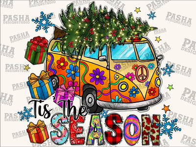 Tis' The Season Png, Hippie, Merry Christmas 3d animation app branding design graphic design illustration logo ui vector