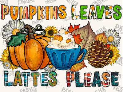 Leggings Leaves And Lattes Please PNG