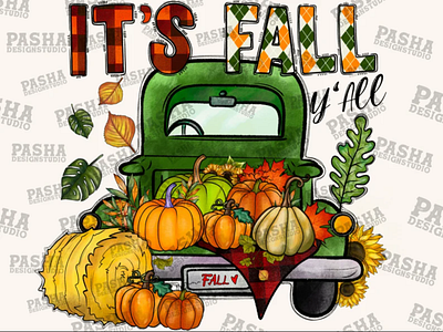 It's Fall Y'all PNG, Pumpkin Png, Thankful Design Png