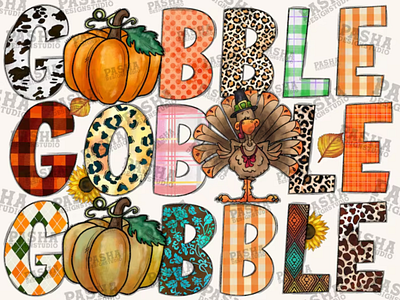 Gobble Png File, Thanksgiving Day png 3d animation app branding design graphic design illustration logo ui vector