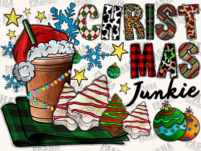 Christmas Junkie PNG Sublimation Design 3d animation app branding design graphic design illustration logo ui vector