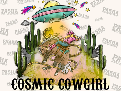 Cosmic Space Desert Cowgirl, Retro Sublimations