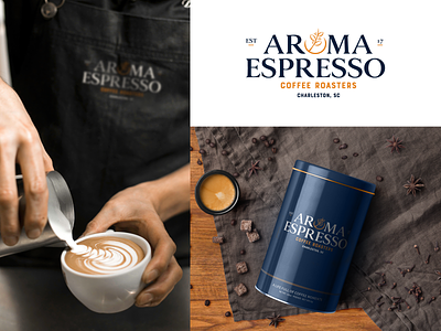 Aroma Espresso branding branding and identity coffee coffeeshop graphic design logo package design packaging pattern