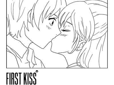 First Kiss anime design graphic design illustration poster