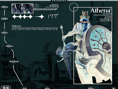 Athena anime design graphic design illustration poster