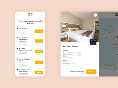 ACE Hôtel Map booking clean design hotel hotel booking layout map room booking ui ux web design website