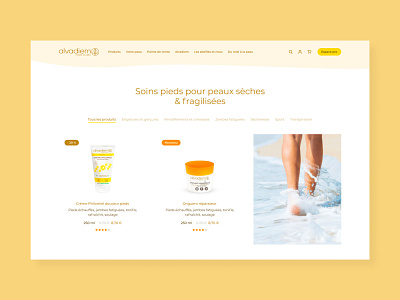 Alvadiem - Listing product clean cosmetic e commerce graphic design layout list page listing page minimalist page product product list product listing shopify ui ux web design website