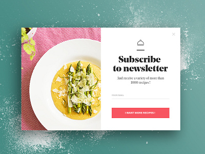 Subscribe Newsletter Food clean color email food landing layout newsletter site subscribe ui web