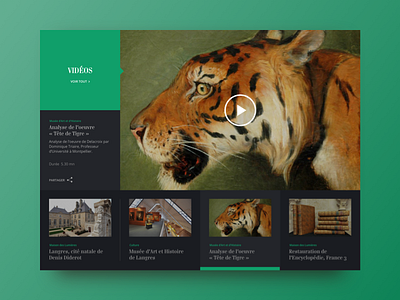 Museum Langres - Videos - 2014 art color interface layout museum news player ui ux video web web design