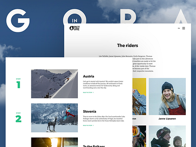 Picture In Gora Movie blog clean landing page layout outdoor photography snowboard story typography web design website