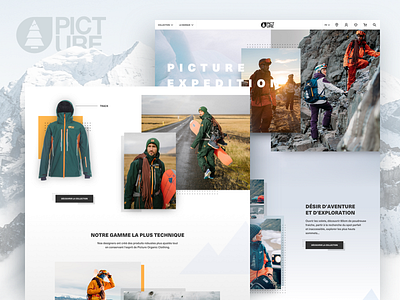 Picture Expedition Line brand e commerce graphic design landing page layout mountain outdoor sport ui ux wear website