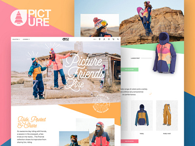 Picture Organic Clothing Friends Line brand e commerce graphic design landing page layout mountain outdoor sport ui ux wear website