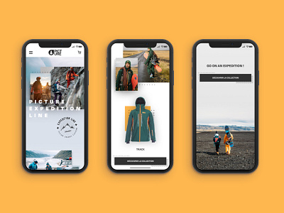 Picture Organic Clothing - Expedition Line Mobile brand e commerce graphic design iphone x landing layout mobile outdoor ui ux web design website