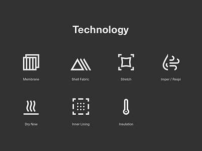 Picture Organic Clothing Technology Icons clothing dry e commerce graphic design icon line icon set icons insulation outdoor stretch technology web