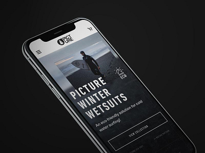 Picture Winter Wetsuits Mobile branding design ecommerce graphic design iphone mobile sport typography ui ux web web design