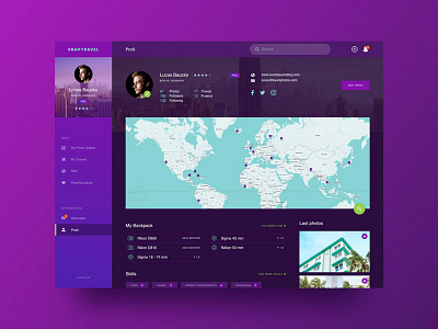 Snaptravel app clean concept dashboard graphic design interface layout profil ui ux web web design