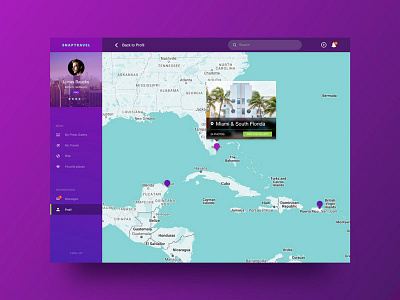 Snaptravel Map app clean concept dashboard graphic design interface map profil ui ux web web design