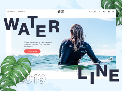 Picture Water Line e commerce graphic design landing landing page layout page sport surf ui web design website