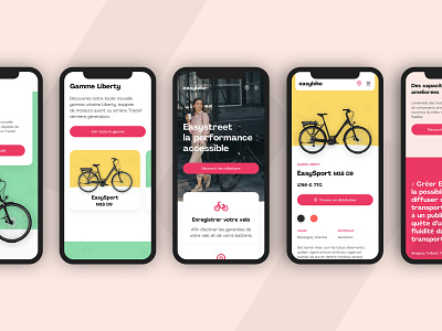 Easybike Mobile bicycle clean e commerce graphic design layout mobile mobile ui page product page ui ux web design website