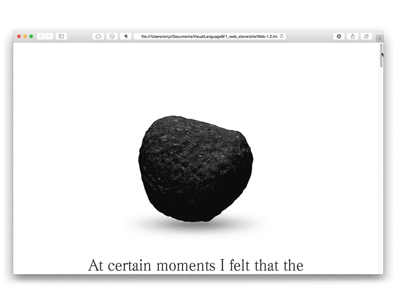 Stone interaction typography visual，animation web