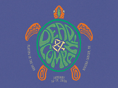 Dead & Company - Shellshocked apparel design drawing graphic hand drawn illustration lettering letters merch psychedelic sea texture turtle typography