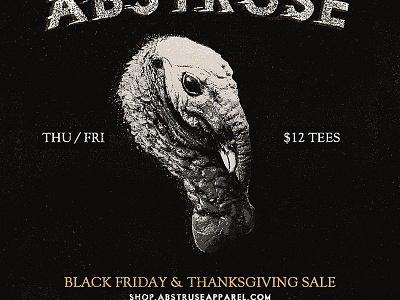 Abstruse - Black Friday ad advertisement black friday design lettering texture thanksgiving turkey type