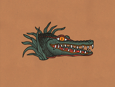 The year... is it over? alligator animal design drawing graphic hand drawn illustration tattoo texture traditional
